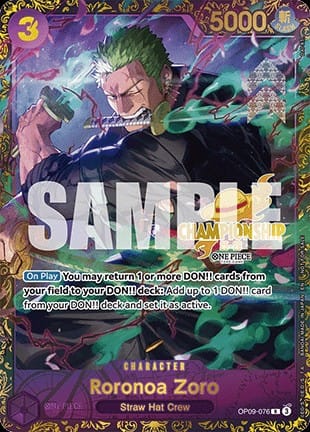 Roronoa Zoro (OP09-076) (V.1)
Special Tournament Promos