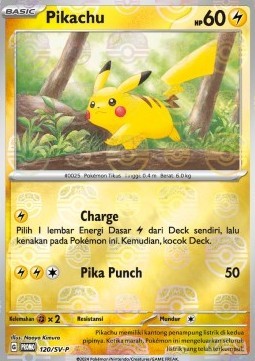Pikachu (SV-P/ID 120)
Scarlet & Violet Indonesian Promos