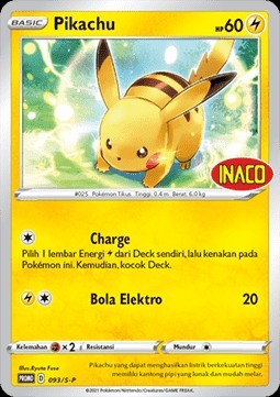 Pikachu (S-P/ID 093)
Sword & Shield Indonesian Promos