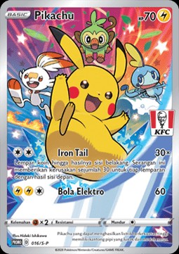 Pikachu (S-P/ID 016)
Sword & Shield Indonesian Promos