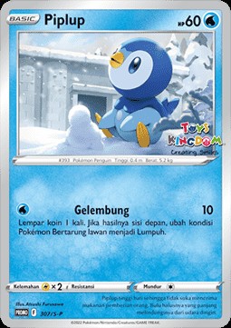 Piplup (S-P/ID 307)
Sword & Shield Indonesian Promos