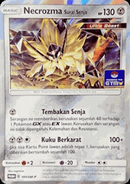 Dusk Mane Necrozma (SM-P/ID 101)
Sun & Moon Indonesian Promos