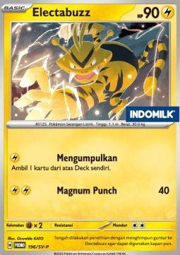 Electabuzz (SV-P/ID 196)
Scarlet & Violet Indonesian Promos
